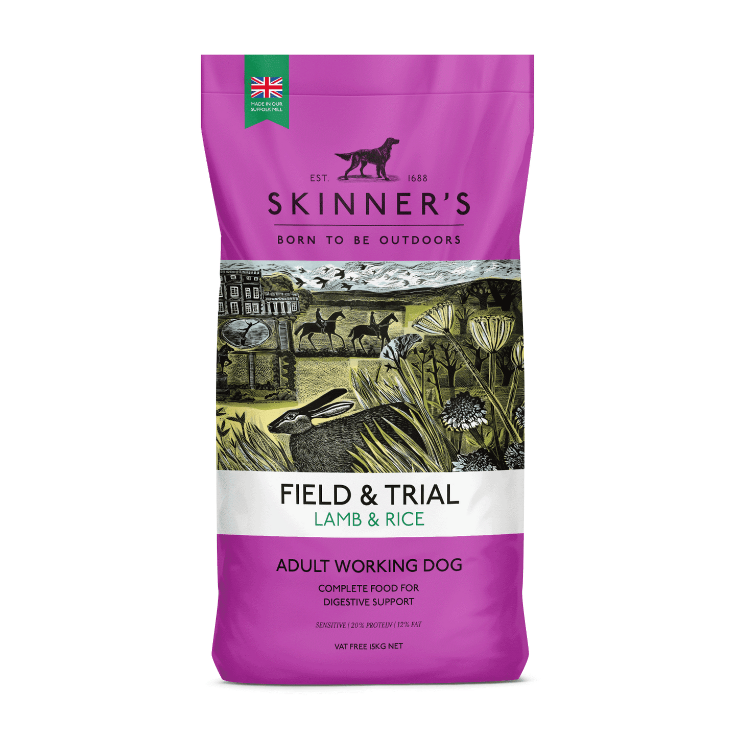 Skinners Field & Trial Adult Lamb & Rice 15kg - North East Pet Shop Skinners