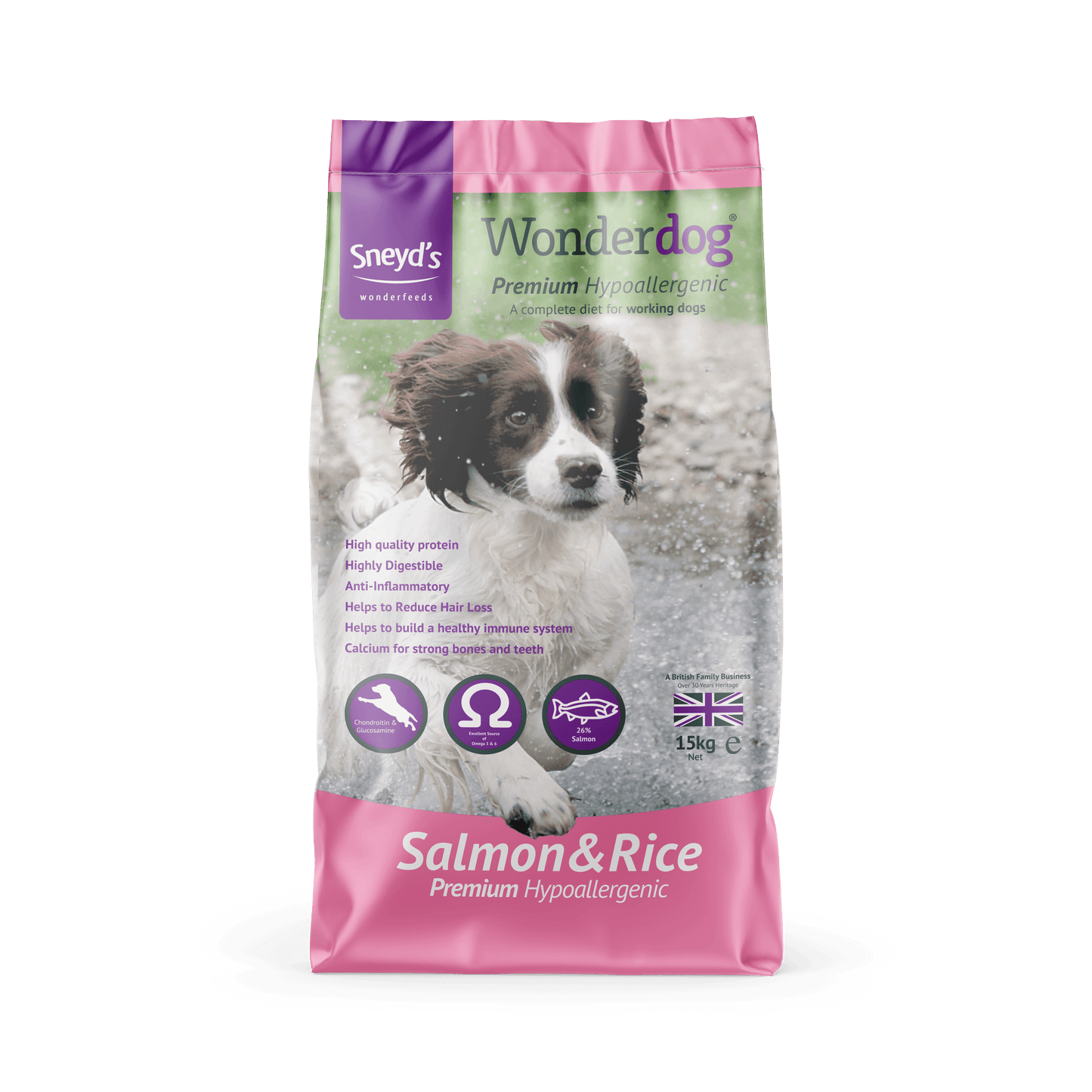 Sneyds Wonderdog Adult Premium Salmon & Rice 15kg - North East Pet Shop Wonderdog