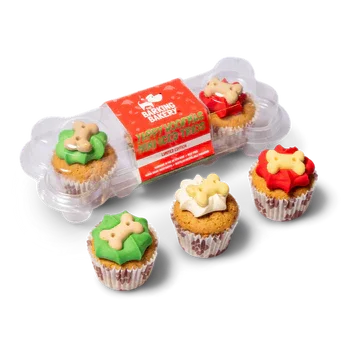 The Barking Bakery Yappy Woofmas Mini Iced Trios - North East Pet Shop Barking Bakery