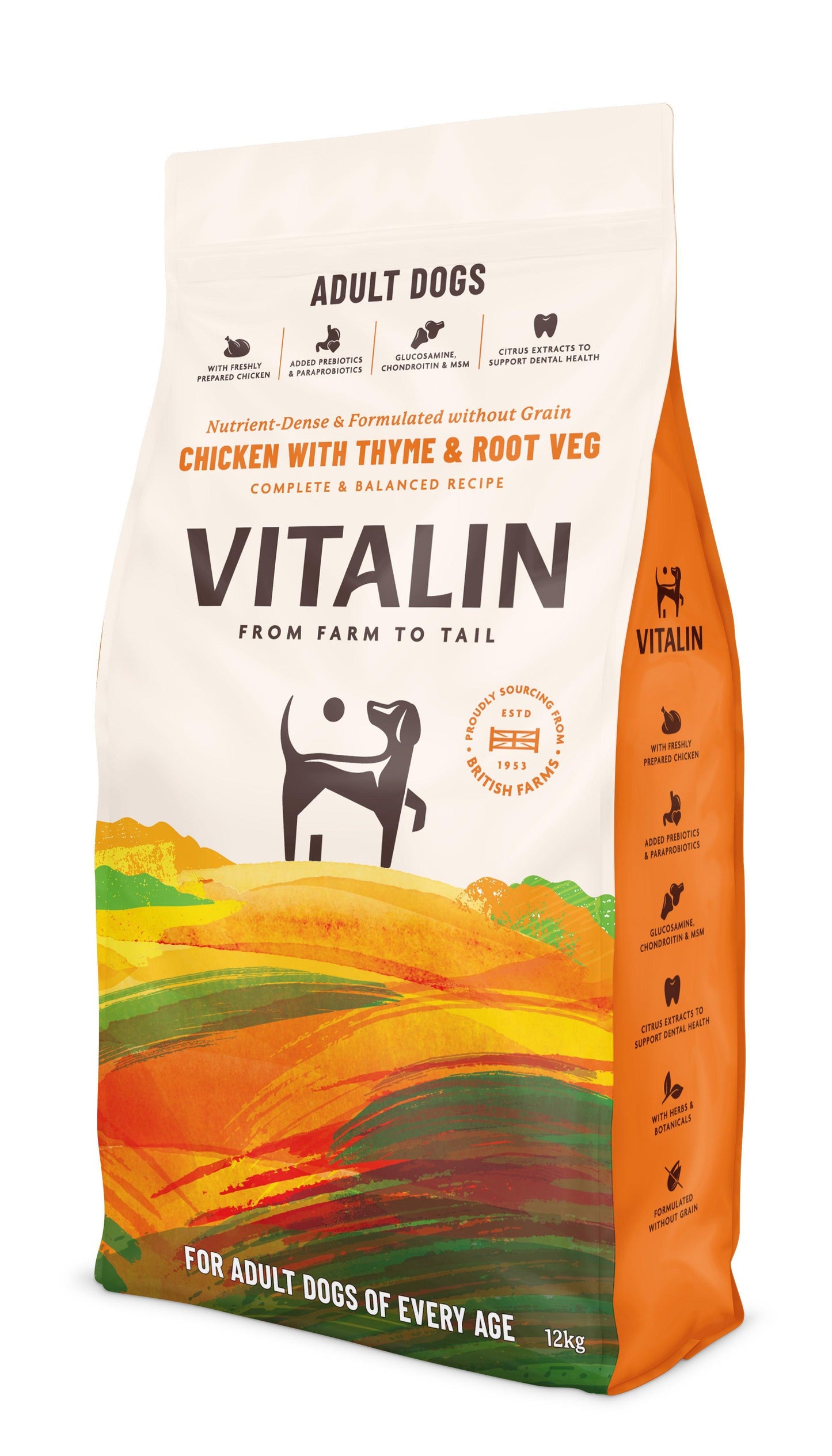 Vitalin Adult Chicken Thyme Veg 12kg - North East Pet Shop Vitalin