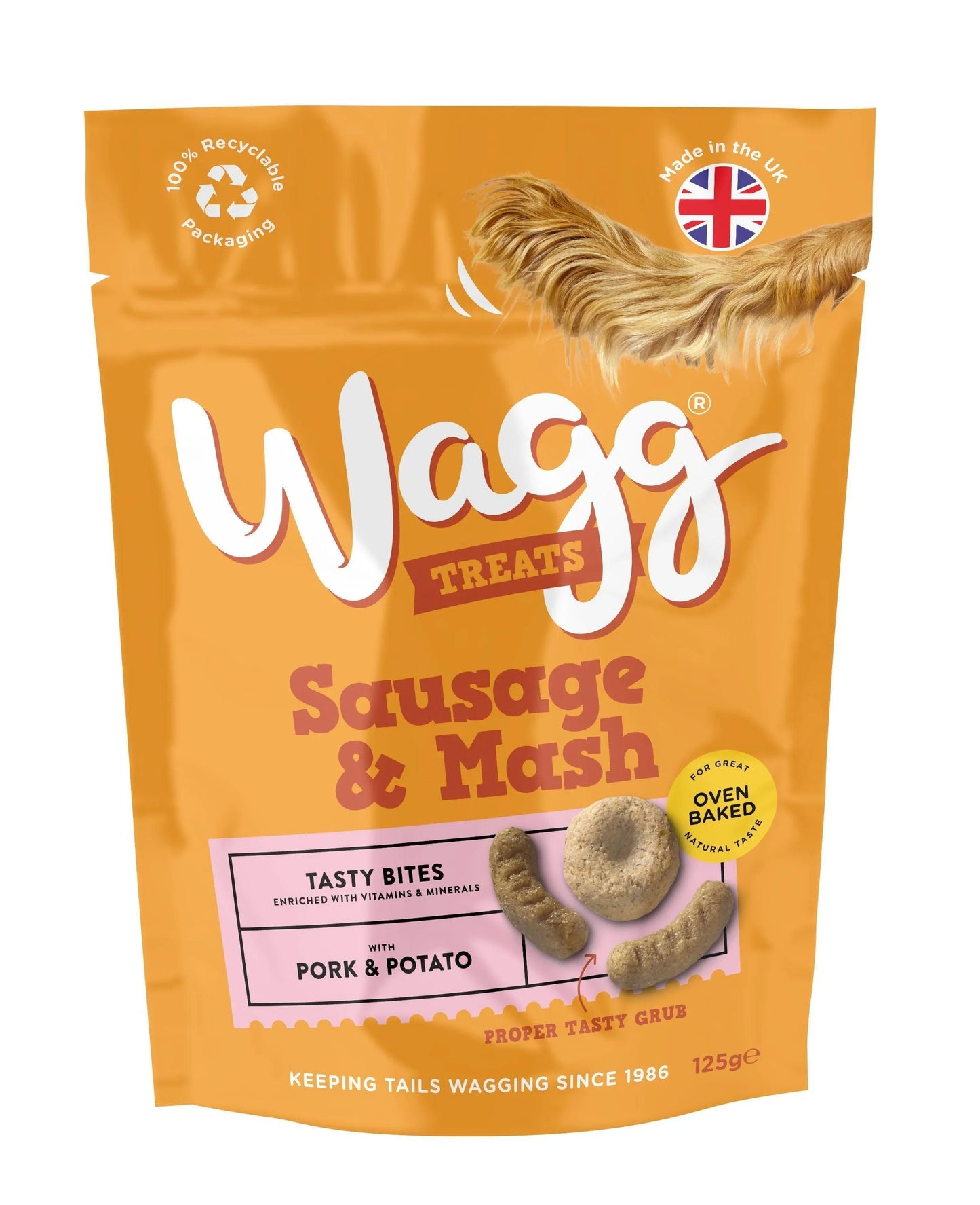 Wagg Sausage & Mash Tasty Bites 125g - North East Pet Shop Wagg