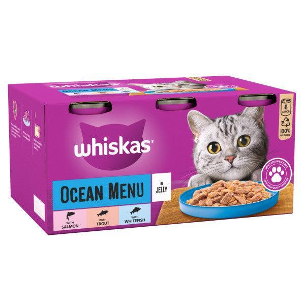 Whiskas 1+ Adult Ocean Menu in Jelly Tins 4 x 6 x 400g - North East Pet Shop Whiskas