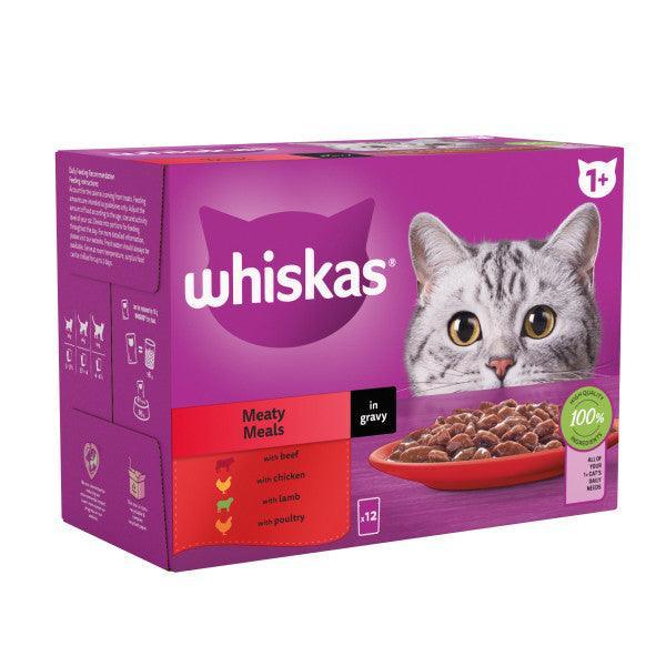 Whiskas Adult 1+ Meaty Meals in Gravy Pouches 4 x 12 x 85g - North East Pet Shop Whiskas