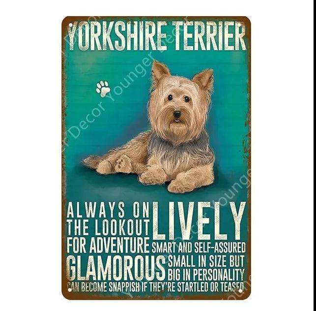 Yorkshire Terrier Dog Tin Sign - North East Pet Shop Dog Shack UK