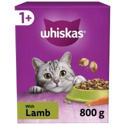 Whiskas 1+ Lamb Adult Dry Cat Food 800g x 5 - North East Pet Shop Whiskas