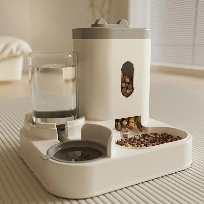 Automatic Feeder Cat Dog Food Bowl With Water Fountain Pet Large