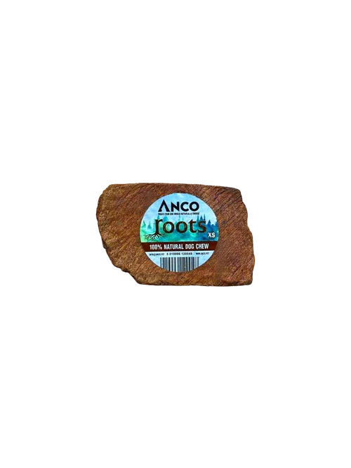ANCO Roots XS 100% natural dog chew block with blue label and rustic texture