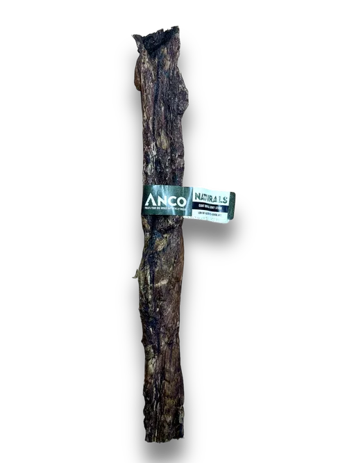 ANCO Naturals single rawhide dog chew stick with green label on black background