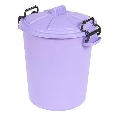 Heavy Duty Dustbin & Lid with Clip 50 litre Purple