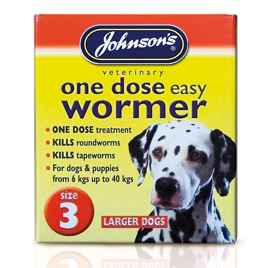 JVP Dog 1 Dose Wormer Size 3 4Tab x6 - North East Pet Shop Johnsons Veterinary Products