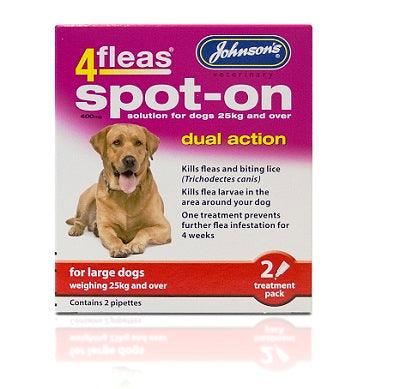 JVP 4Fleas Spot-On Dog Large 2pipx6 - North East Pet Shop Johnsons Veterinary Products
