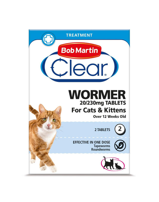 BM Clear 2 In1 Cat Wormer 2Tab x6 - North East Pet Shop Bob Martin