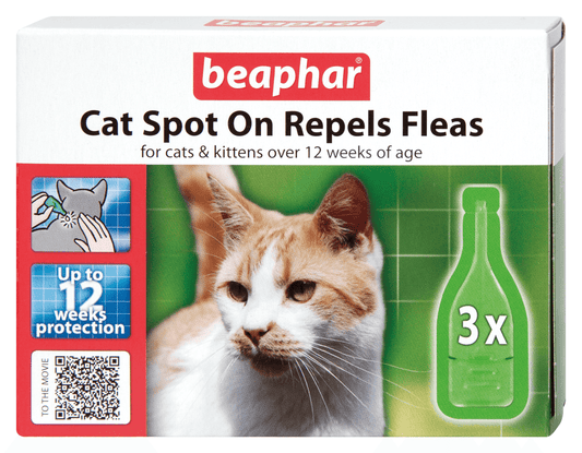 Beaphar Cat Spot On Repel Flea 12Wk 3x6 - North East Pet Shop Beaphar