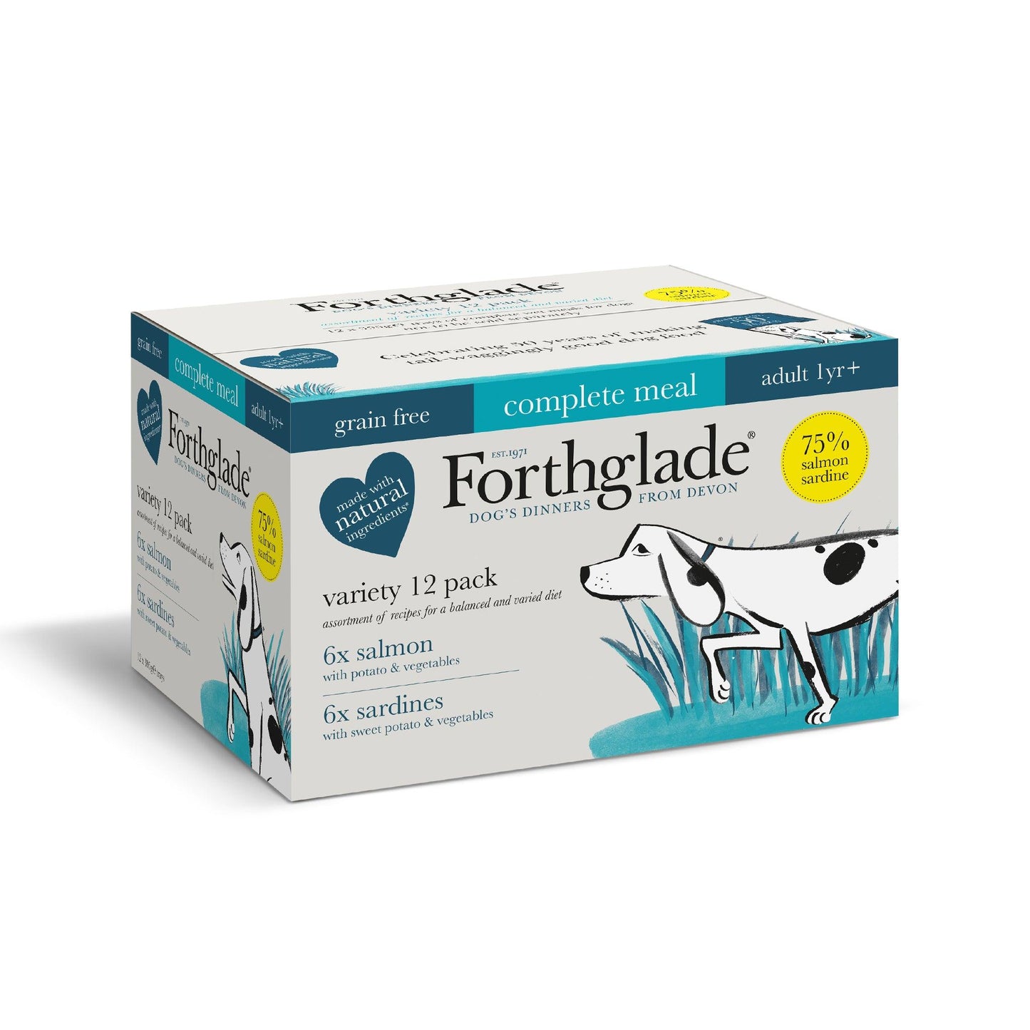 Forthglade Adult Complete Grain Free Fish Multicase Trays 12 x 395g - North East Pet Shop Forthglade