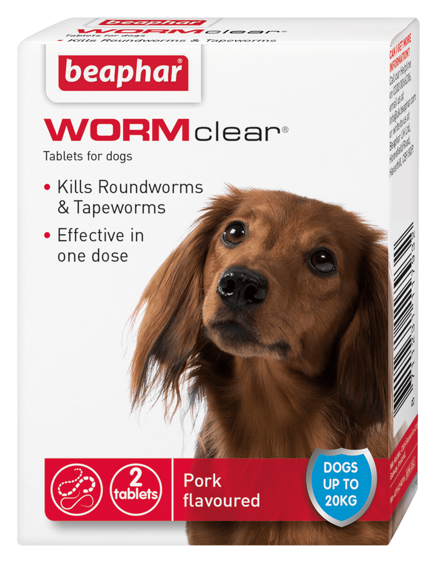 Beaphar WORMclear Dog to 20kg 2 tabs x6 - North East Pet Shop Beaphar