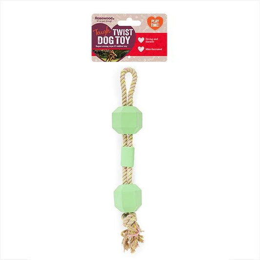 Rosewood Mint Rubber & Rope Toy x4 - North East Pet Shop Rosewood