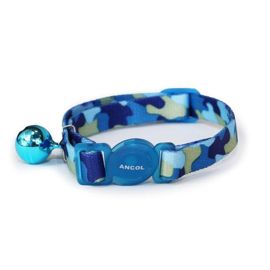 Ancol Cat Camouflage Safety Collar Blue - North East Pet Shop Ancol