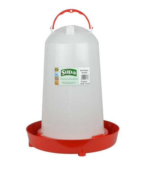 Supa Red & White Poultry Drinker 6L x3 - North East Pet Shop Supa