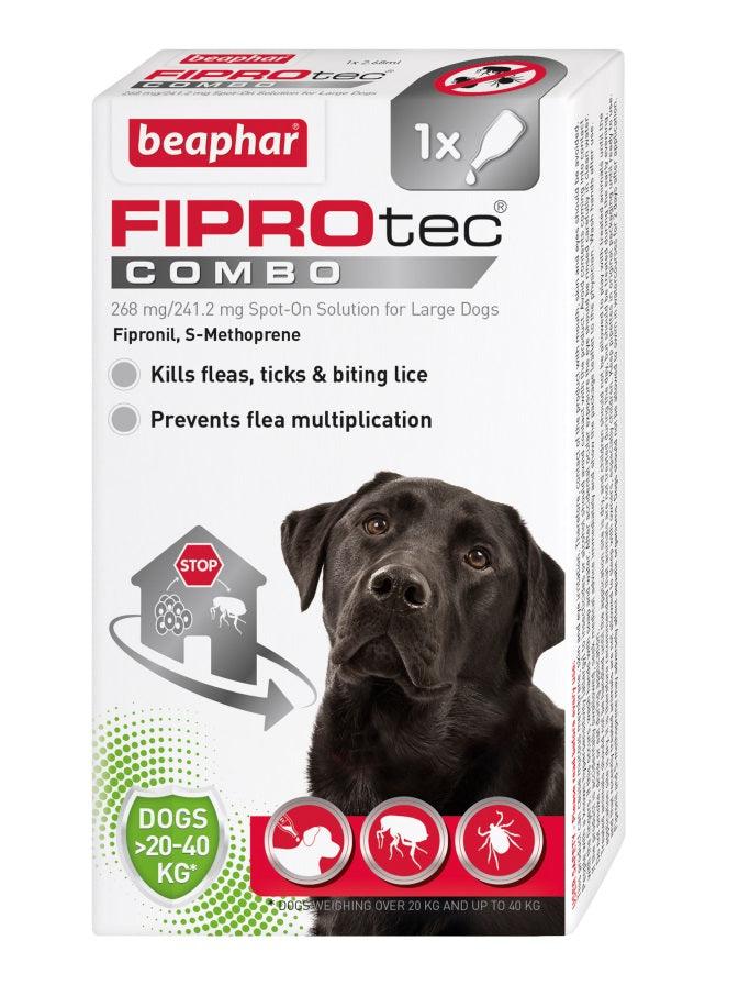 Beaphar FIPROtec COMBO Lrg Dog 1 pip x6 - North East Pet Shop Beaphar