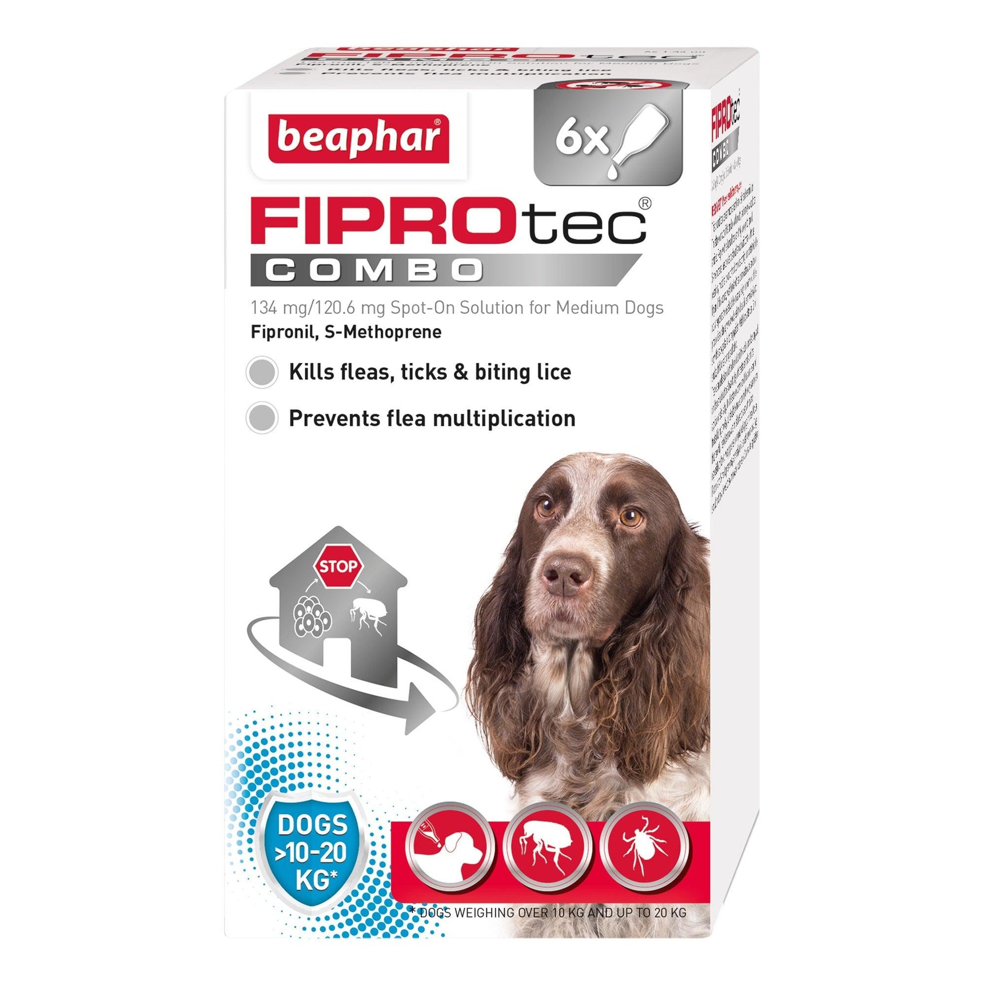 Beaphar FIPROtec COMBO Med Dog 6 pip x4 - North East Pet Shop Beaphar