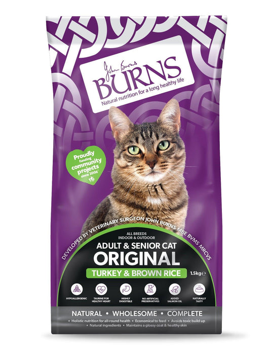 Burns Original Cat Turkey & Rice - North East Pet Shop Burns
