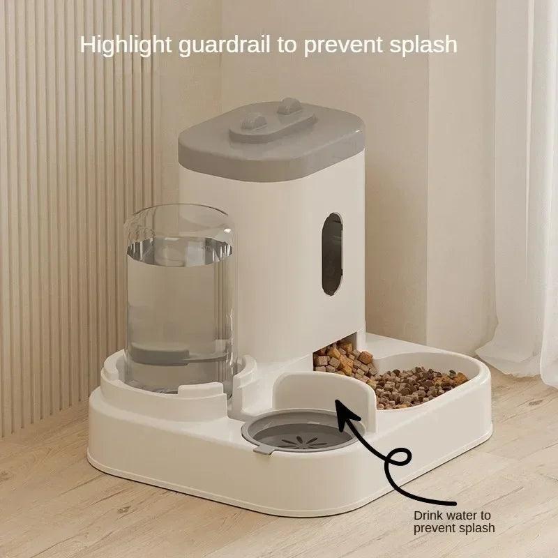 Automatic Feeder Cat Dog Food Bowl With Water Fountain Pet Large