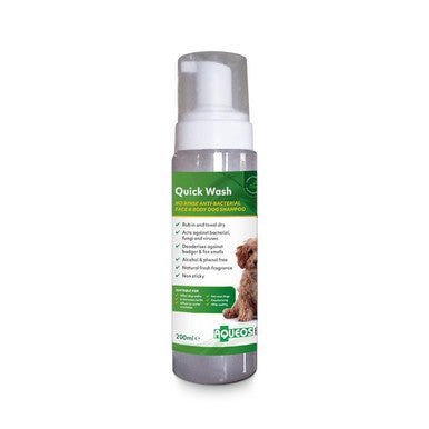 Aqueos Quick Wash Anti-Bacterial No Rinse Dog Shampoo 200ml