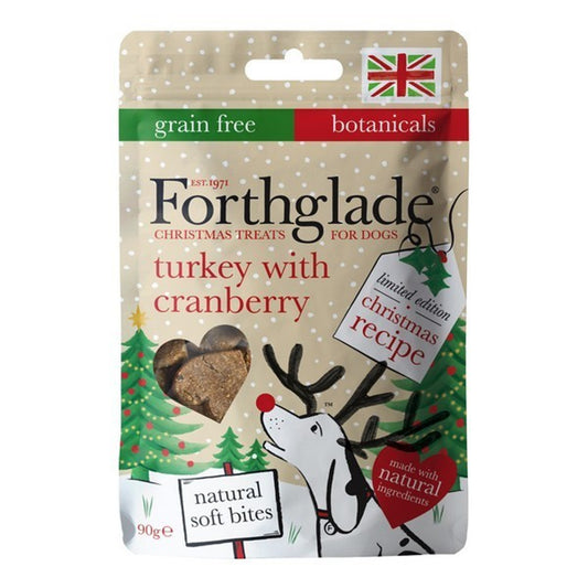 Forthglade Natural Christmas Soft Bites Turkey & Cranberry 90g