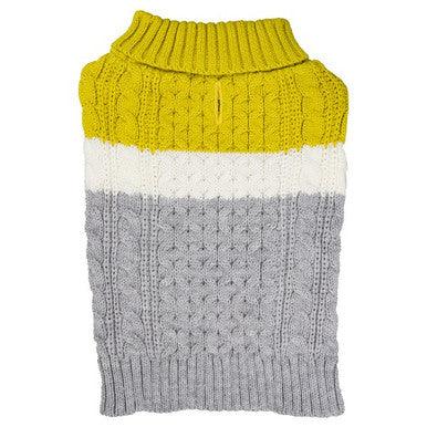 Sotnos Colour Block Grey & Yellow Sweater XS