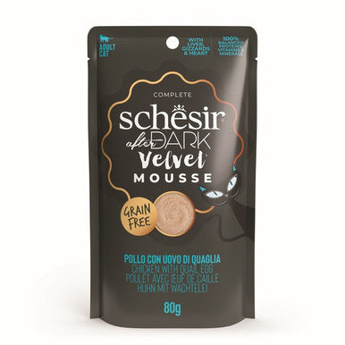 Schesir After Dark Velvet Adult Cat Chicken & Quail Egg 80g