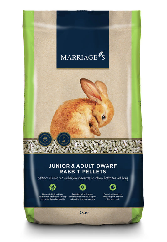 Marriages Junior & Adult Dwarf Rabbit Pellets 2KG