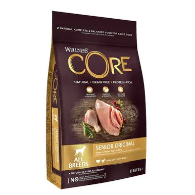 Wellness CORE Senior Original natural grain-free protein-rich dog food for all breeds in 12 lb bag