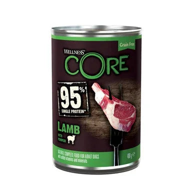 Wellness CORE 95% single protein lamb canned dog food, grain free, natural complete nutrition