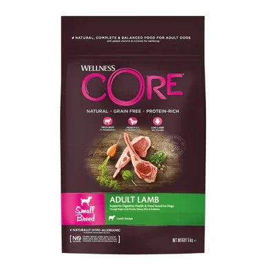 Wellness CORE Adult Lamb grain-free protein-rich dog food for small breed adult dogs