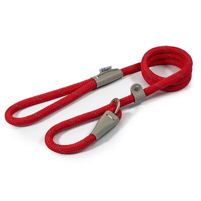 Ancol Viva Rope Reflective Slip Lead Red 12mm x 1.2m