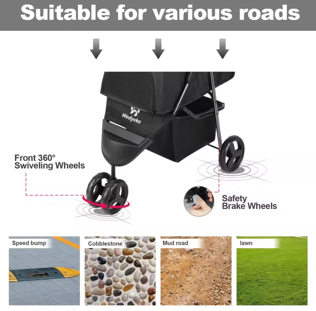 3 Wheel Dog Shack UK! Pushchair Stroller - North East Pet Shop Dog Shack UK