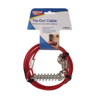 Animal Instincts Tie Out Cable With Spring 3m