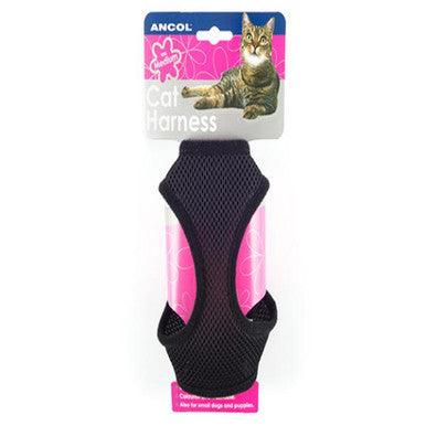 Ancol Cat Harness Soft Nylon Black Medium