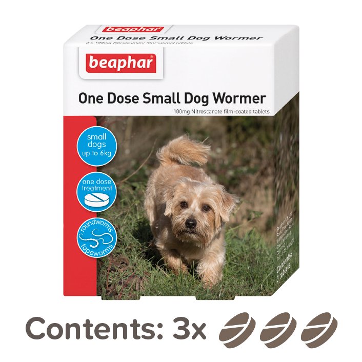 Beaphar One Dose Worming Tablets Small Dog & Puppy (up to 6kg) 3 Tablets