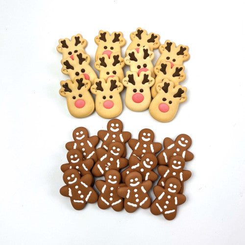 Happy Pet Christmas - Reindeer & Gingerbread Festive Dog Biscuits 24pc