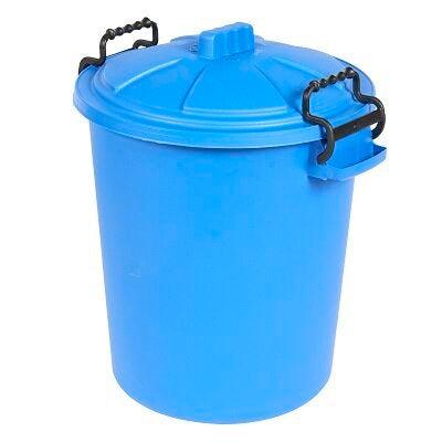 Heavy Duty Dustbin & Lid with Clip 50 litre Blue