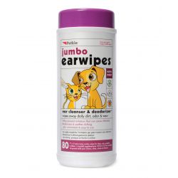 Petkin Pet Jumbo Earwipes 80