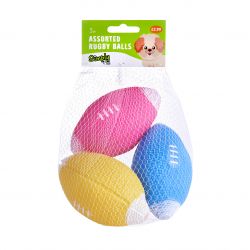 Assorted Rugby Balls Pm £2.99, 3pk