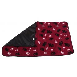 aniMate Blanket Red Paw Print Medium, 1x49x29"