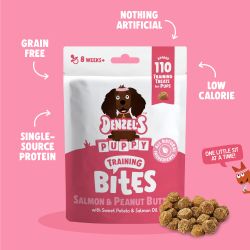 Denzel's Salmon & Peanut Butter Training bites for puppies, 100g