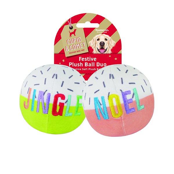 Xmas Festive Plush Ball Duo