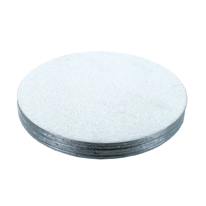 Round Silver Cake Board - 5mm Thick, Multi-Size (8", 10", 12")