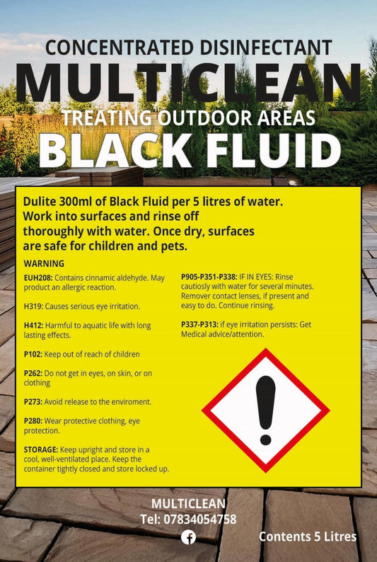 Concentrated Disinfectant Multiclean for Treating Outdoor Areas - Black Fluid