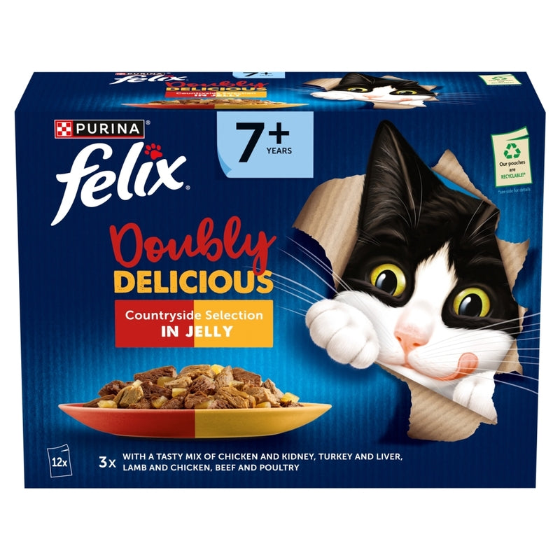 Felix Senior As Good As It Looks Pouches Doubly Delicious 7+ Meat 85g x 12
