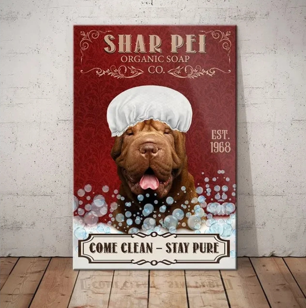 Shar Pei Dog Tin Sign